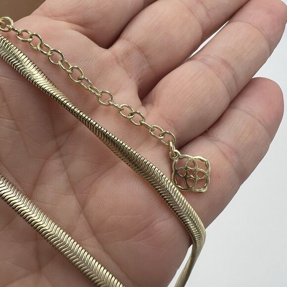 Kendra Scott Starla Y Necklace 21" Long Druzy Stone Gold Tone Long Line Sexy - Picture 6 of 11